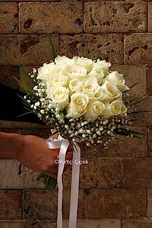 Beyaz Gül Gelin Buketi