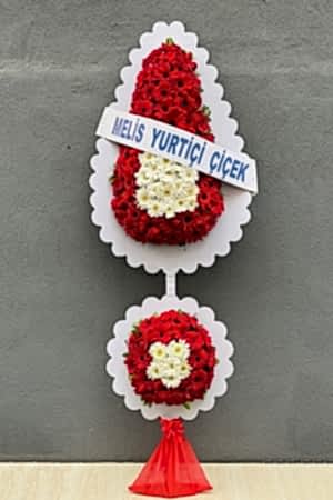 Çiftli Kırmızı - Beyaz Ayaklı Sepet