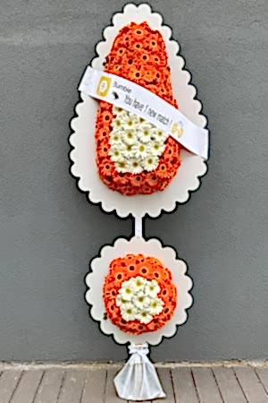 Çiftli Turuncu - Beyaz Ayaklı Sepet